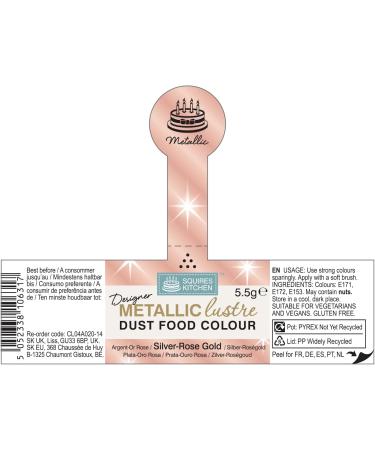 Squires Kitchen Metallic Lustre Dust - Silver Rose Gold 5.5g - Buy Online on SooperMarket.com