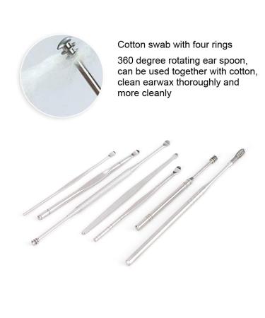 8pcs Stainless Steel Ear Pick Kit for Earwax Removal Spiral Double-Headed Cleansing Tools - Buy Online on SooperMarket.com