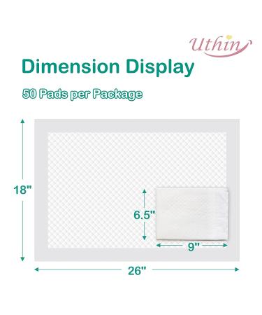 UTHIN Disposable Changing Pads for Baby - 50 Count, 18x26 - Waterproof & Absorbent Table Protector for Diaper Changes at Home or Travel - Buy Online on SooperMarket.com