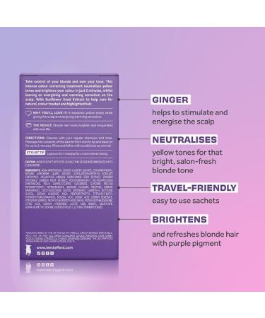 Lee Stafford Purple Toning Hair Treatments - Violet Shampoo for Bleach Blondes 4 x 15ml Hot Shots | Ideal for Highlighted & Naturally Blonde Hair - Buy Online on SooperMarket.com