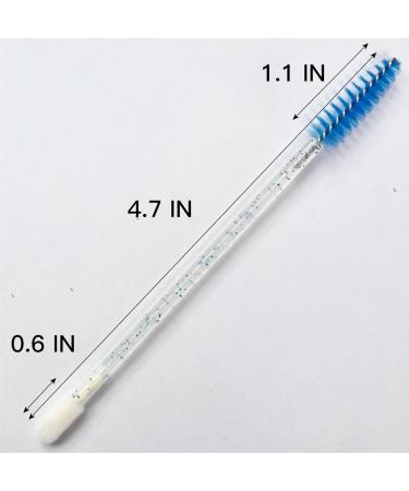 JIANYI Disposable Dual-Ended Spoolies and Lip Applicators 50-Pack - 2-in-1 Mascara Wands and Lip Brushes in Crystal Blue - Buy Online on SooperMarket.com