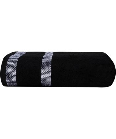 CASA COPENHAGEN Solitaire 600 GSM 6-Piece Towel Set - Egyptian Cotton, White + Black - Buy Online on SooperMarket.com