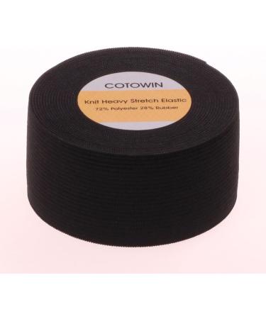 Black Knit Heavy Stretch Elastic Band - 1.5-inch Wide, 5 Yards - Buy Online on SooperMarket.com