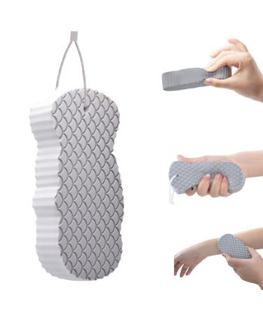 Exfoliating Bath Sponge, Super Soft Exfoliating Bath Sponge, Magic Exfoliating Bath Sponge, Dead Skin Remover for Body, Skin Friendly and Reusable, Shower Sponge for Adults&Kids(Grey)