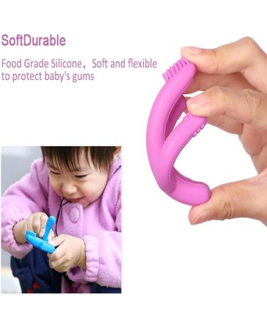 Baby Toothbrush Teether - Soft Silicone Bristles for Teething Relief (2pcs Blue and Green) - Buy Online on SooperMarket.com