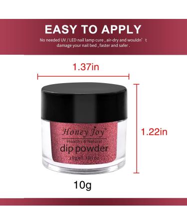 Christmas Red Green Golden Glitter Dip Powder Set - No Lamp Cure Needed | Even & Smooth Finish | 6pcs x 10g/box - Buy Online on SooperMarket.com