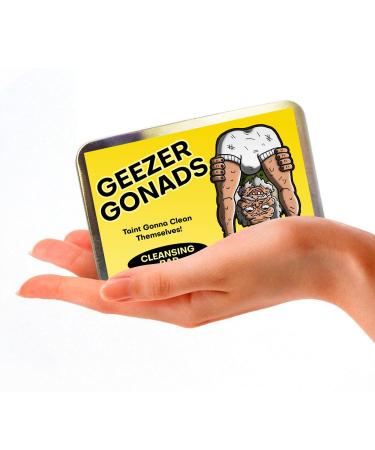 Geezer Gonads Soap Bar - Hilarious Gag Gift for Milestone Birthdays & Over-the-Hill Parties - Ideal Stocking Stuffer for Men - Buy Online on SooperMarket.com