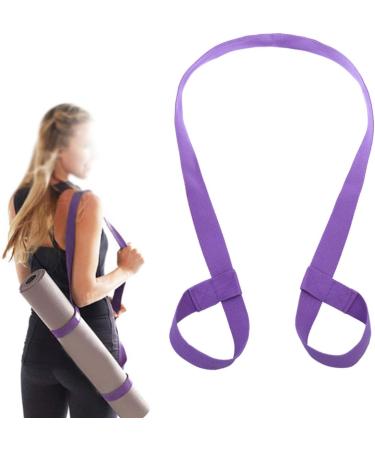 Garneck Adjustable Cotton Yoga Mat Carrier Sling - Extra Long Strap for Yoga Exercise - Black Lavender - Buy Online on SooperMarket.com