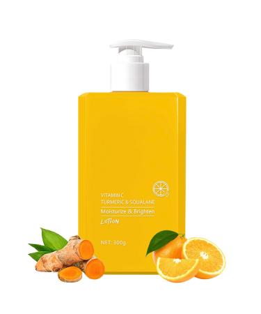 Vitamin C & Turmeric Body Lotion Brightening Body Lotion Turmeric Body Moisturiser for Dry Skin Body Creams for Women Men Remove Dark Spots Nourishing Body Skin Care Large-Capacity 300g
