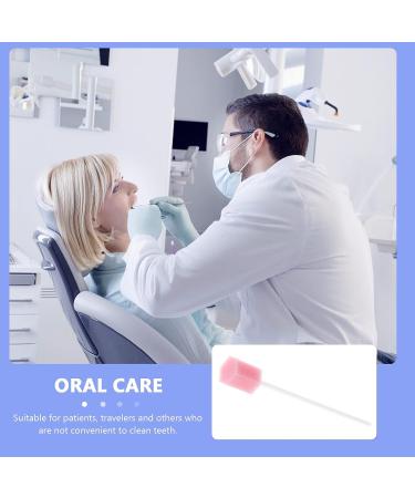 Healifty Disposable Oral Swabs - 100pcs Unflavored Sterile Mouth Swabs for Elderly - Pink Sponge Swabs - Buy Online on SooperMarket.com