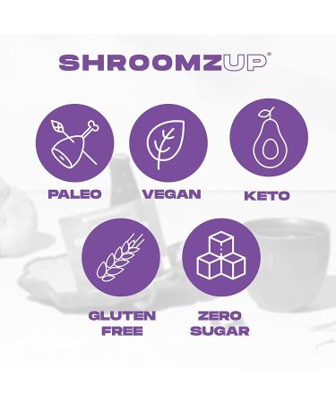 ShroomzUp Mushroom Coffee Instant - 15 Pack with Lions Mane, Reishi, Chaga & Cordyceps Mushrooms - Vegan Nootropic Coffee for Focus - Arabica & Robusta Blend - Buy Online on SooperMarket.com