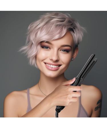 DSHOW Pencil Flat Iron - Mini Hair Straightener for Short Hair Pixie Cuts & Bangs Tourmaline Ceramic Adjustable Temperature Auto Shut Off - Black - Buy Online on SooperMarket.com