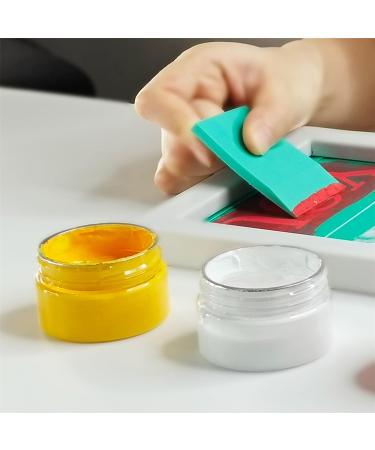 JAJADO 12 Jars Chalk Paste Paint Set with 9 Mini Squeegees and Stir Sticks - Screen Printing Ink for Furniture and Adhesive Stencils - Buy Online on SooperMarket.com