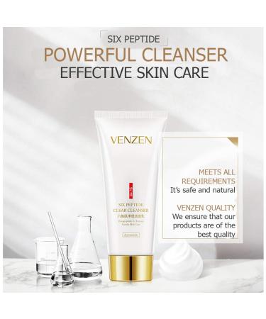 VENZEN Clear Cleanser - Six Peptide Anti-Aging & Acne Solution with Natural Ingredients | 100g Moisturizing Formula - Shop Internationally - Buy Online on SooperMarket.com