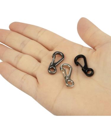 Temlum 2.5 cm Mini Carabiner Set - Aluminum Key Rings for Camping Travel & Hiking | 10 Black Hooks - Buy Online on SooperMarket.com