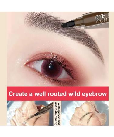 LONGLUAN Waterproof Sweat-Proof and Non-smudging Four-Pronged Eyebrow Pencil Nexavale Eyebrow Nexavale Magic Eyebrow Enhancing Pen Waterproof 4-Tip Eyebrow Unique Quad Eyebrow Pencil (02+03) - Buy Online on SooperMarket.com