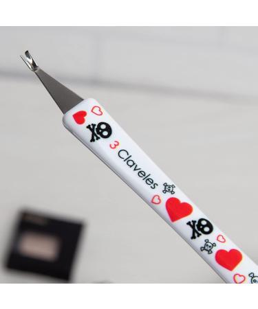 3 Claveles - Skull Lover Collection Stainless Steel Cuticle Pusher with Decorated Leather Pusher 11cm - Buy Online on SooperMarket.com