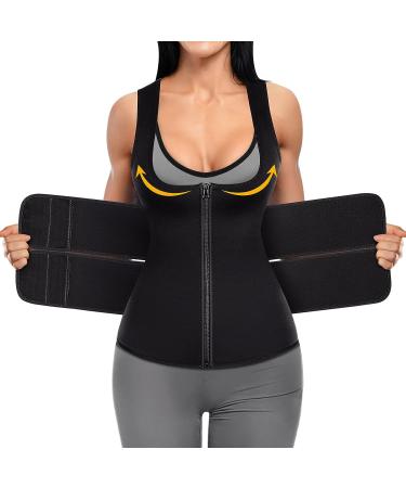 Sauna Sweat Vest Waist Trainer for Women - 2-in-1 Neoprene Sauna Suit for Weight Loss - 3X-Large Black - Buy Online on SooperMarket.com