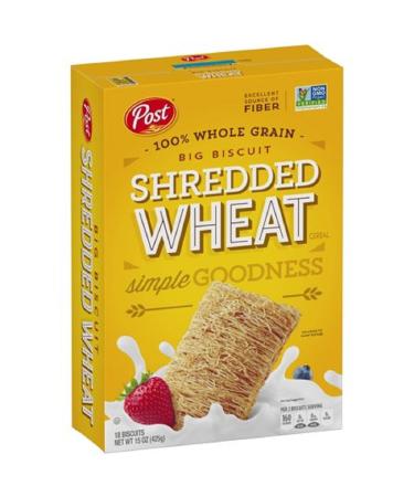 Shredded Wheat Big Biscuit Whole Grain Cereal, 15 Oz (Pack of 2)
