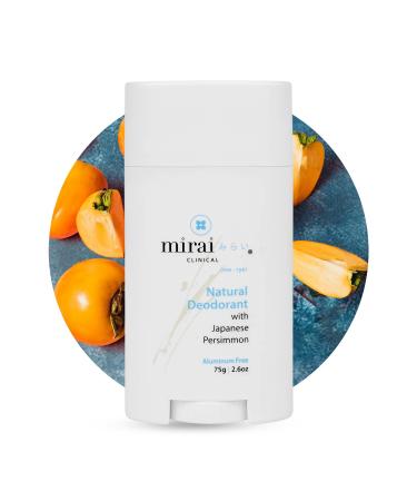 Mirai Clinical - All Natural Deodorant for Women and Men - w/Japanese Persimmon Extract - Full-Body Use - Aluminum Fragrance Paraben Free - Vegan - Helps to Eliminate Nonenal Odor - Unscented - 75g