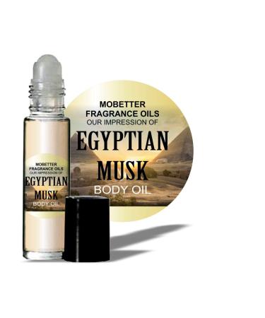 MoBetter Fragrance Oils' Impression of Egyptian Musk Fragrance Body Oil 1/3 oz roll on Glass Bottle Egyptian Musk 0.33 Fl Oz (Pack of 1)