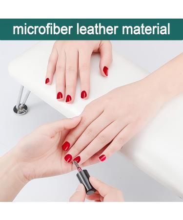 Professional Non-Slip Nail Arm Rest Cushion - White Microfiber Leather - Buy Online on SooperMarket.com