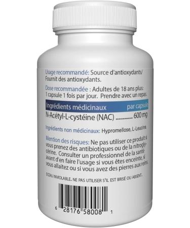 NAC (N-Acetyl-L-Cysteine) 600 mg 120 Vegetable Capsules - Buy Online on SooperMarket.com
