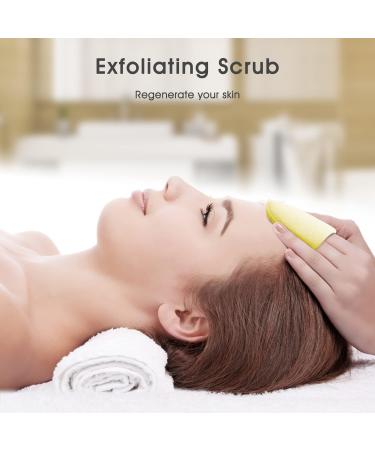 LYFONDYI Facial Cleaning Sponge Set - 2 Reusable Bath Sponges for Daily Exfoliating & Makeup Removal | Grey & Yellow | Finger Glove Included - Buy Online on SooperMarket.com