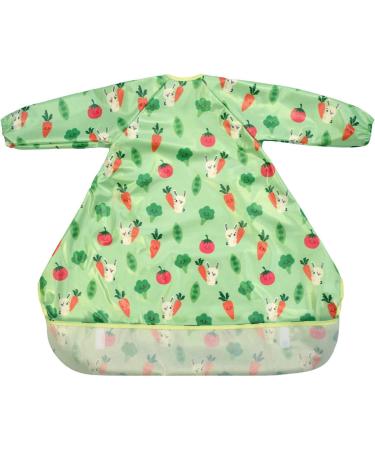 Bibetta Wipeezee Premium Waterproof Coverall Bib for Baby | Eco Friendly Durable Bib for Highchair Feeding | Bunny & Veg Design | 6m+ Boy/Girl - Buy Online on SooperMarket.com