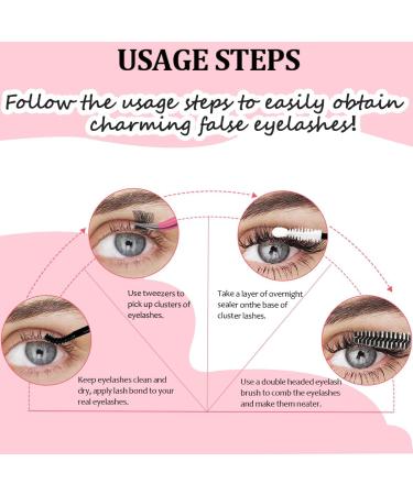 Qiveaory Lash Bond and Seal Kit 4 Pcs DIY Lash Extension with Waterproof Lashe Cluster Glue 72h Hold and Seal Lash Remover Tweezers Portable Eyelash Brush with Cap for Eyelash Extensions Beginners - Buy Online on SooperMarket.com
