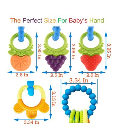 Baby Teething Toys 4 PCS BPA Free Silicone Baby Teethers  Freezer Safe Organic Infant Teething Toys Soft & Textured for Natural Brain Development - Buy Online on SooperMarket.com