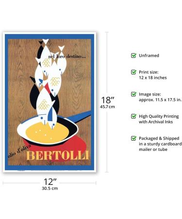 Bertolli Olive Oil (Olio d Oliva) Nel Loro Destino - Vintage Advertising Poster by Erberto Carboni c.1953 - Master Art Print (Unframed) 12in x 18in 12 x 18 in Poster Print - Buy Online on SooperMarket.com