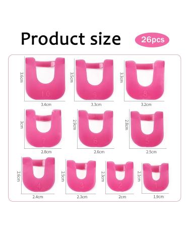 DHWEKU 26PC Nail Polish Template Kit - Reusable Nail Edge Skin Barrier 10 Sizes Nail Art Protection Accessories (Rose Red) - Essential Nail Art Tools for Perfect Manicures - Buy Online on SooperMarket.com
