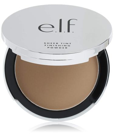 e.l.f, Beautifully Bare Sheer Tint Finishing Powder, Mattifying, Silky, Light Coverage, Long Lasting, Controls Shine, Creates a Flawless Face, Medium/Dark, All-Day Wear, 0.33 Oz