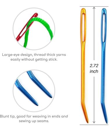 Colorful Bent Tip Wool Needles - Large-Eye Aluminium Tapestry Needles for Sewing and Knitting - Buy Online on SooperMarket.com