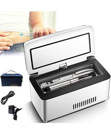 Mini Medicine Refrigerator Insulin Refrigerated Box for Travel LCD Display Portable Insulin Cooler for car 2-8 Thermostat Drug Reefer for Keeping Diabetes Drug Cooler About 8-10 Hours 1*Battery