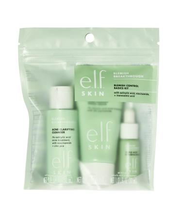 e.l.f. SKIN Blemish Breakthrough Blemish Control Basics Kit, Travel-Size Acne Skincare Routine, Cleanser, Serum & Moisturizer, Vegan & Cruelty-Free