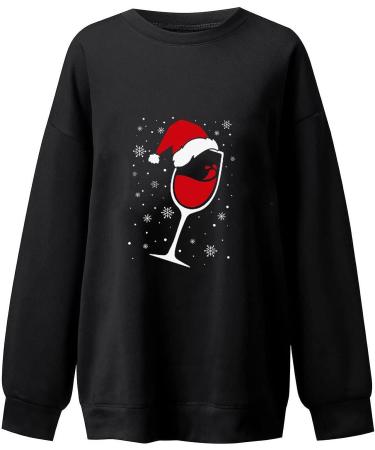 Kinrui Oversized Wine Glass Graphic Shirt Women - Black XX-Large - Buy Online on SooperMarket.com