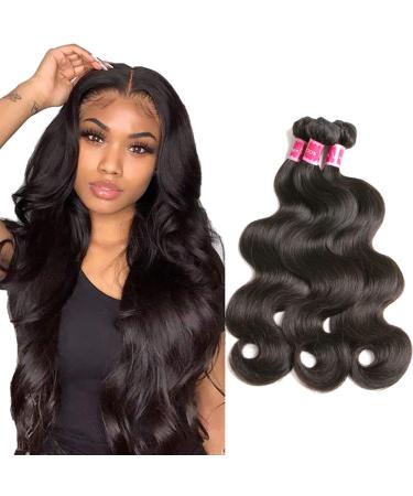 Beauty Queen 10A Brazilian Body Wave Human Hair Bundles (20 22 24 Inch) Bundles Human Hair 100% Unprocessed Weave 3 Bundles Virgin Human Hair Natural Color Remy Hair Extensions body wave 3 bundles 20 22 24