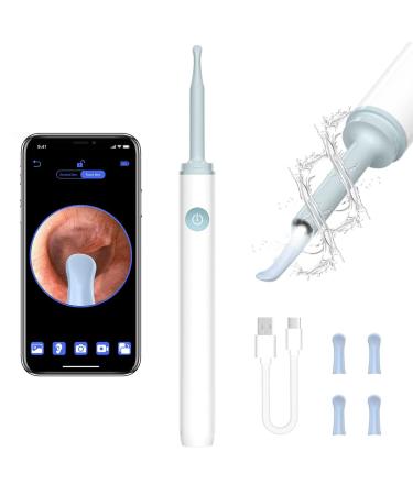 Earwax Removal Tool USB Charging Ear Camera and Wax Remover with LED Lights Wireless WiFi Ear Endoscope for Adults Children Safe and Painless Ear Cleaning White
