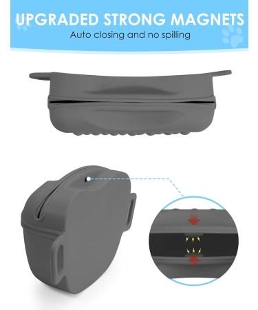 Gobeigo Silicone Dog Treat Bag & Training Clicker - Magnetic Closure for Treats Puppy Training & Dog Walks - Gray Hip Belt Fanny Pack - Buy Online on SooperMarket.com