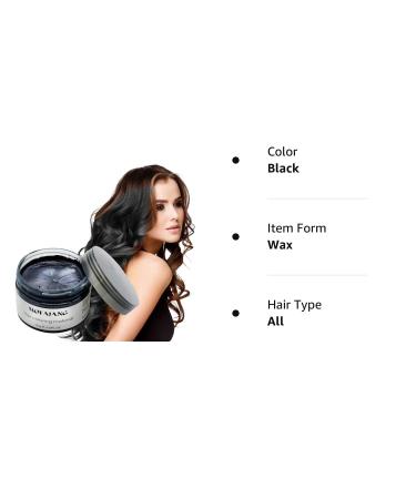 Temporary Hair Color Wax 4.23 oz | Instant Hairstyle Cream Pomade for Party & Cosplay | Easy Cleaning | Black - Buy Online on SooperMarket.com