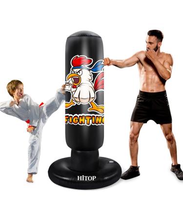 HITOP Punching Bag for Kids and Adults - Extra Large Heavy Duty Inflatable Boxing Bag with Stand - Perfect Karate Gift for Boys, Kids, and Men - Buy Online on SooperMarket.com