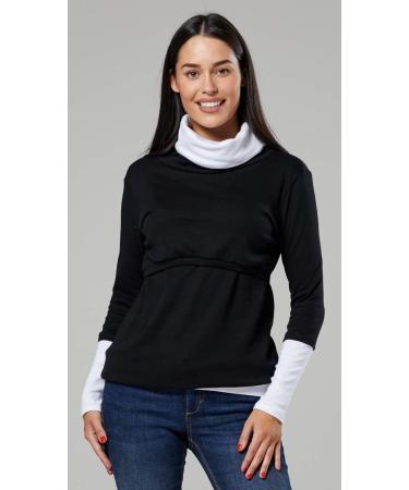 HAPPY MAMA Women's Maternity Nursing Jumper Sweatshirt 348 - Size 10-12, Black & White - Buy Online on SooperMarket.com