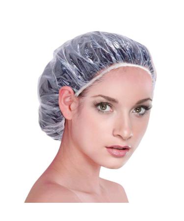 Xutong Disposable Shower Caps with Elastic Band For Bathroom Spa Home Hotel Hairdresser 100pcs Transparent