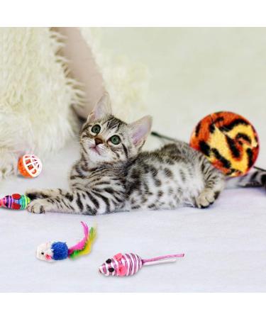 GOLDGE Cat Toys Kitten Toys for Indoor 16 Pcs Cat Interactive Toys Includes Cats Catnip Balls Mice Feathers Wand Toys Set Gift for Cat and Kitty - Buy Online on SooperMarket.com
