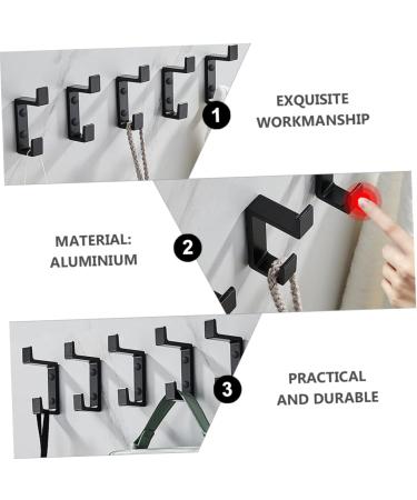 OSALADI 2pcs Up and Down Double Hook 2 Metal Clothes Home Storage Hook Towel Rack Double Fork 8.7x3cm Black - Buy Online on SooperMarket.com