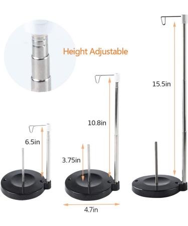 Sew Tech Adjustable Cone Thread Stand Spool Holder for Sewing/Embroidery Machines - Single Thread Stand for Smoother Feed - Large Spool Holder with Heavy-Duty Plastic Base - Buy Online on SooperMarket.com
