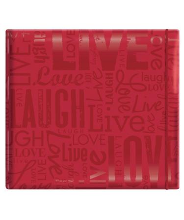 MCS Expressions Collection Live Laugh Love Expandable 10-Page Scrapbook Album with 12 x 12 Inch Pages  13.5 x 12.5 Inch  Red
