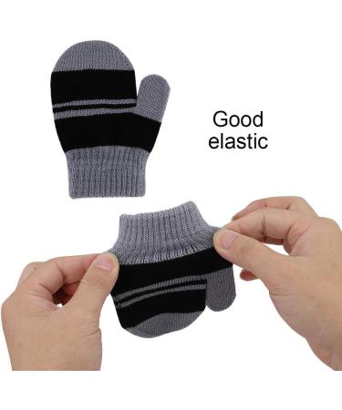 JUPSK Toddler Mittens - Winter Warm Knitted Stripe Gloves for Baby Boys and Girls | 6 Pairs | Ages 1-4 Years - Buy Online on SooperMarket.com
